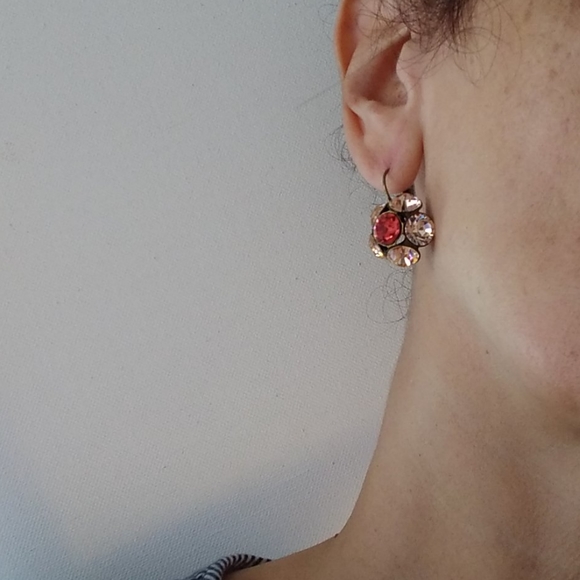 Light Colorado & Coral SWAROVSKI Crystal EARRINGS - Picture 1 of 4